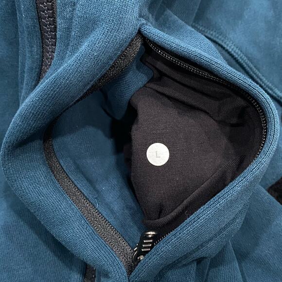 Lululemon Mens Athletic Performance Green Full Zip Long Sleeve Hoodie Size Large - Picture 6 of 8